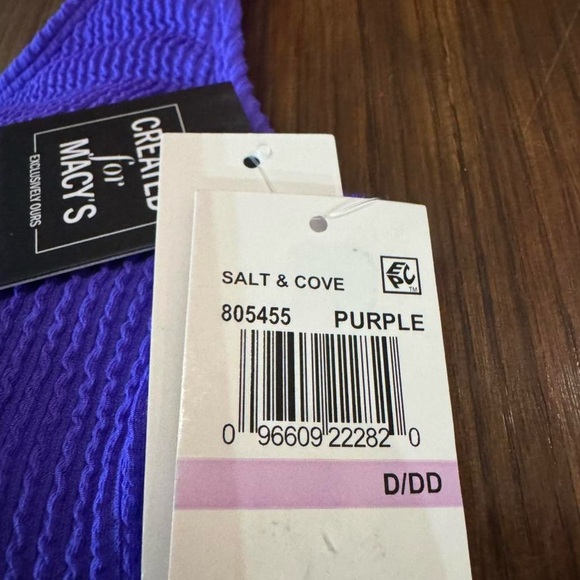 New One-Shoulder Purple Ribbed Bikini Set - Picture 5 of 7